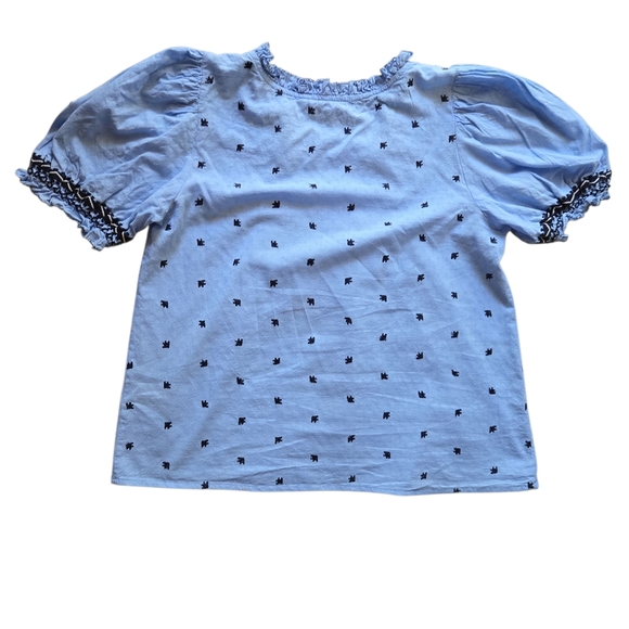 Philosophy Light Blue Embroidered Square Neck Blouse Cottage Peasant ~ Medium - Picture 4 of 7